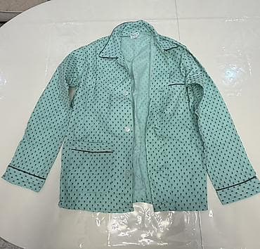 trapes şalvar cins: İki hissəli pijama dəsti - Kişi üçün - Rəng: açıq firuzəyi - Naxış — 1