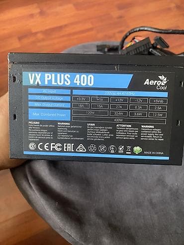 Aerocool VX Plus 400 güc bloku (PSU) - AC girişi: 230Vac, 4A, 47–63Hz — 1