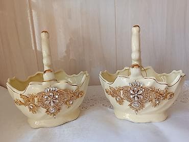Qab-qacaq və mətbəx ləvazimatları: Dekorativ keramika səbətlər – 2 ədəd (Gefard England Collection) - — 8