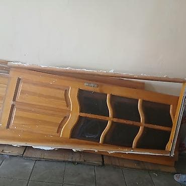 qapi otag: Taxta iç qapı – şüşəli model - Material: təbii ağac (şam rəngində — 1