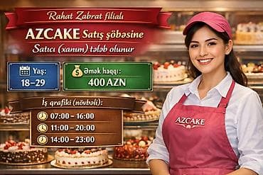 zabrat iş: Satış məsləhətçisi tələb olunur, Yalnız qadınlar üçün, 18-29 yaş, Aylıq ödəniş — 1