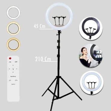 telefon endoskop kamera: Tripod ⏩3 reng isiq ⏩3 telefefon tutacagi ⏩işiq diametri 45sm ⏩pult — 1