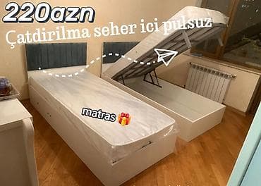 Çarpayılar: Yeni, Təknəfərlik çarpayı, Bazalı, Matras ilə, Siyirməsiz — 1