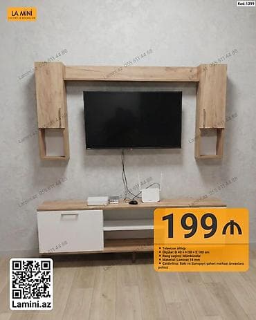 tibbi ref: TV üçün modul dəst - Təyinat: Televizor altlığı və üst asma rəf/dolap — 1