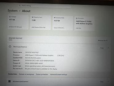 hp notebook: Satılır: Lenovo IdeaPad Slim 3 15AMN8 (Model 82XQ). Noutbuk tam işlək — 9