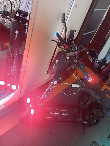 globber samokatlar: Elektrikli skuter – FaSTer RS7 - Güclü ikili ön işıq sistemi: 3 ədəd — 10