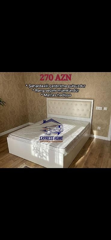 Çarpayılar: Yataq çarpayısı – yumşaq başlıqla - Ölçü: ikinəfərlik çarpayı — 2