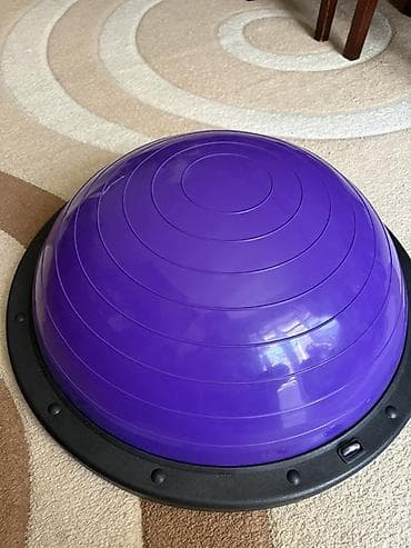 İdman və istirahət: Bosu tipli balans trenajoru – bənövşəyi yarımkürə fitnes platforması — 2