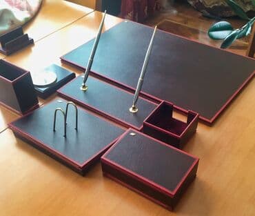 advent calendar qiyməti: Təmiz dəridən hazırlanmış orijinal "Tabac" masaüstü dəftərxana dəsti — 1