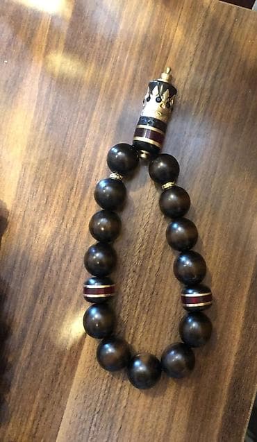 bijuteryalar: Taxta təsbeh dəsti - Material: taxta muncuqlar (tünd qəhvəyi və — 7