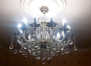 lyustralar 2022: Çılçıraq, 10 və daha çox lampa, Xrustal — 3
