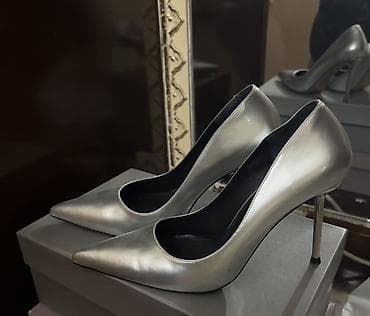Gümüşü rəngli klassik qadın gəlinciq ayaqqabısı (pumps) ALISH: 180 azn — 1