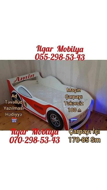 Yeni, Sifariş ilə, Maşın-çarpayı, Matrassız, Siyirməsiz