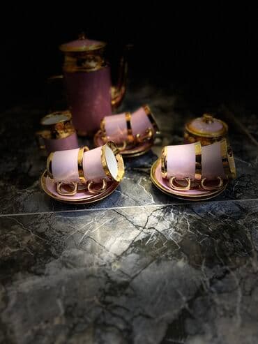 gren kofe qiymeti: Qəhvə dəsti, rəng - Çəhrayı — 4