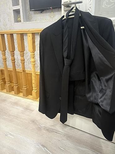 dsq şalvar: Klassik qara kişi kostyum dəsti - Dəst: pencək, şalvar, jilet və — 4