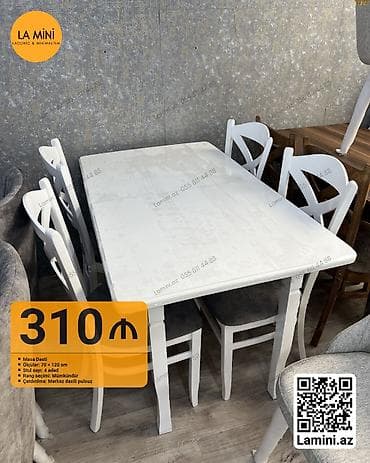 Dördbucaq masa, 4 stul — 1