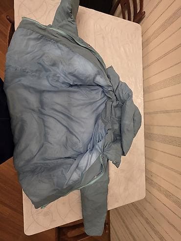 turkce pencek: Açıq mavi rəngli qışlıq puffer gödəkçə - Model: kapüşonlu, uzunqol — 3