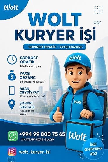 Piyada kuryer tələb olunur, İstənilən yaş, Təcrübəsiz, Gündəlik ödəniş lalafo.az -da Piyada kuryer tələb olunur, İstənilən yaş, Təcrübəsiz, Gündəlik ödəniş