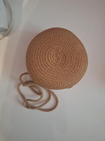 macbook canta: Təbii rəngli dairəvi toxunma çiyin çantası - Material: toxunma — 1