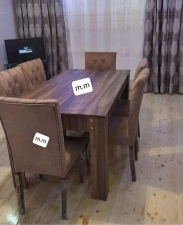 ders masaları: Qonaq otağı üçün, Yeni, Açılan, Dördbucaq masa, 6 stul — 9