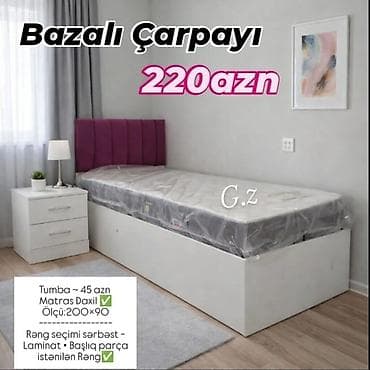Təknəfərlik çarpayı, Bazalı, Matras ilə, Siyirməsiz lalafo.az -da Təknəfərlik çarpayı, Bazalı, Matras ilə, Siyirməsiz