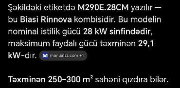 ayfon 6 pulus: Biasi divar tipli qaz kombi qazanı - Brend: Biasi (İtaliya) - Tip — 5