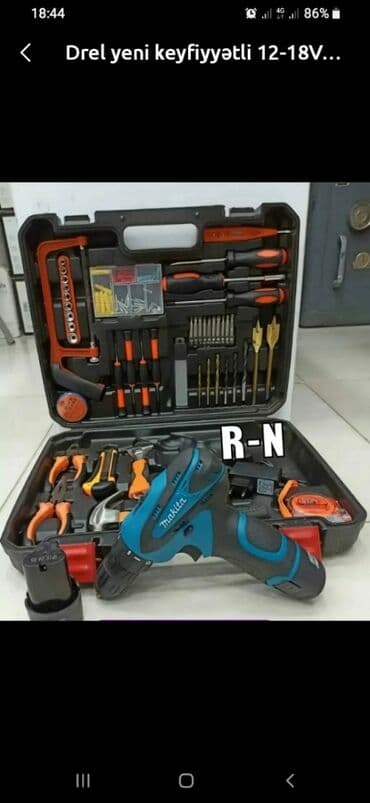 trişotka açar dəsti: Drel dəsti yeni keyfiyyətli makita — 1