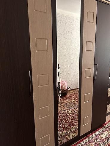 3 qapılı, Güzgülü, Qəhvəyi, Digər material, Kupe, Düz dolab — 1