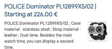 Aksesuarlar: POLICE Dual Time kişi qol saatı - İki ayrı analoq siferblat: eyni — 5