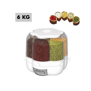 divar resimleri: Mətbəx üçün 360° fırlanan çoxbölməli quru ərzaq dispenseri 7L——39 — 5