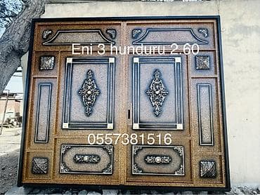 Yeni Həyət darvazası, 3 m, Mexaniki, Qapı ilə, rəng - Ağ, Kredit yoxdur, Ödənişli quraşdırma, Ödənişli çatdırılma, Rayonlara çatdırılma