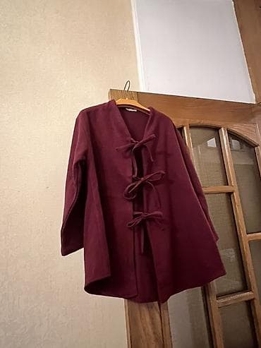 patchi goz alti: Şərab rəngində qadın üst geyimi – qısa pelerin/kardiqan M-L uyhundur — 3