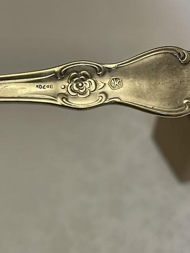 antik şamdan: 12 ədəd klassik süfrə çəngəli dəsti. - Material: gümüşü örtüklü — 4