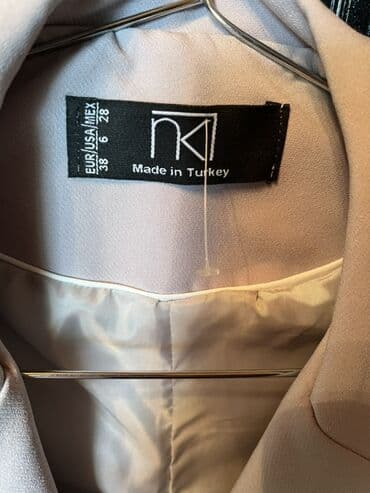 женский костюм новый: Zərif açıq bej rəngdə qadın kostyumu – pencək və şalvardan ibarət — 3