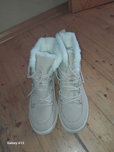 qadın üçün qış zamşa botfortları: Ölçü: 39, rəng - Bej, İşlənmiş — 3