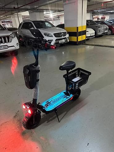 Elektrik skuter – E-SCOOTER - Güclü ikili ön fənərlər və arxa