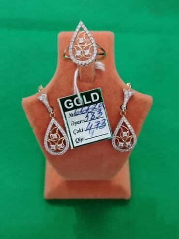 1 qram gümüşün qiyməti 2021: Dəstə daxildir: Üzük, Sarı qızıl, 583 Əyar — 3