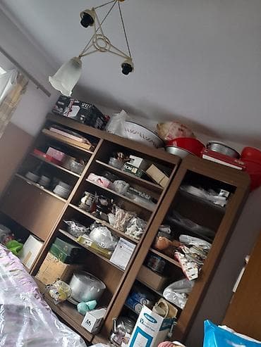 qapi ustu: Mebel dəsti – böyük şkaf və açıq rəfli vitrin şkafları - Material — 1