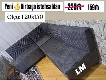 ucuz künc divanlar: Künc divanı – birbaşa istehsaldan. - Ölçü: 1.20 x 1.70 m - Rəng: tünd — 1