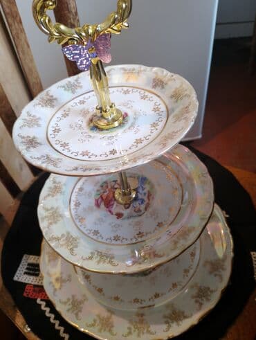 Digər süfrə qabları: Tort və şiriniyyat qabı, rəng - Ağ, Farfor — 2