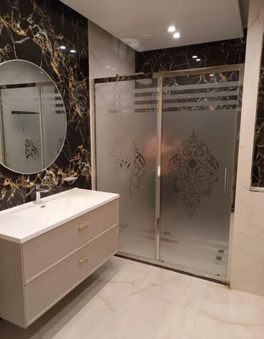 Şüşə duş kabini – sürüşmə qapılı model - Material: qalın temperli