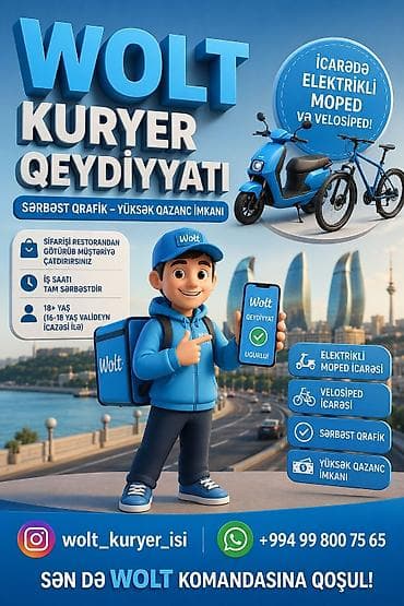 Moto-kuryer tələb olunur, Gündəlik ödəniş, Təcrübəsiz lalafo.az -da Moto-kuryer tələb olunur, Gündəlik ödəniş, Təcrübəsiz