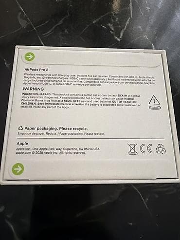 Apple AirPods Pro 3 – simsiz qulaqlıq və şarj qutusu Xüsusiyyətlər: -