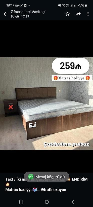 dosekler: *Taxt / İki nəfərlik Çarpayı 259Azn 💥 ENDİRİM💥* *Matras hədiyyə🎁* — 5