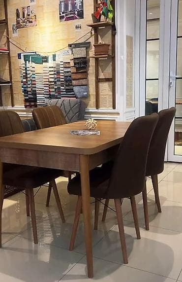 Mətbəx üçün, Yeni, Açılan, Dördbucaq masa, 4 stul