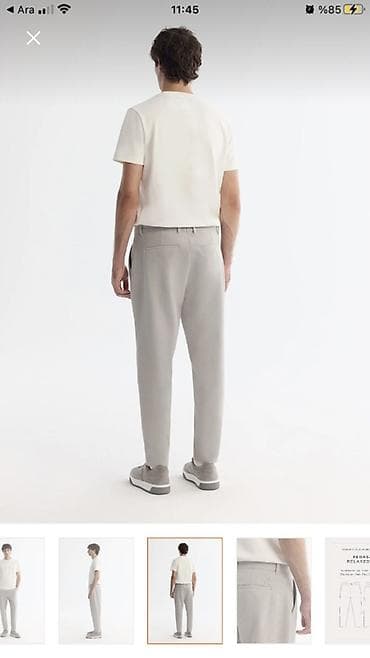 paltar kisi: Məhsul: Kişi şalvarı - Rəng: Açıq boz - Kəsim: Düz/silim fit, dizdən — 7