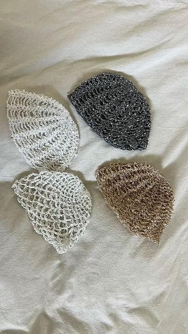 baş geyimi: Məhsul: Payetli toxunma saç şəbəkəsi (bandana/şapka tipli) - Dizayn — 4