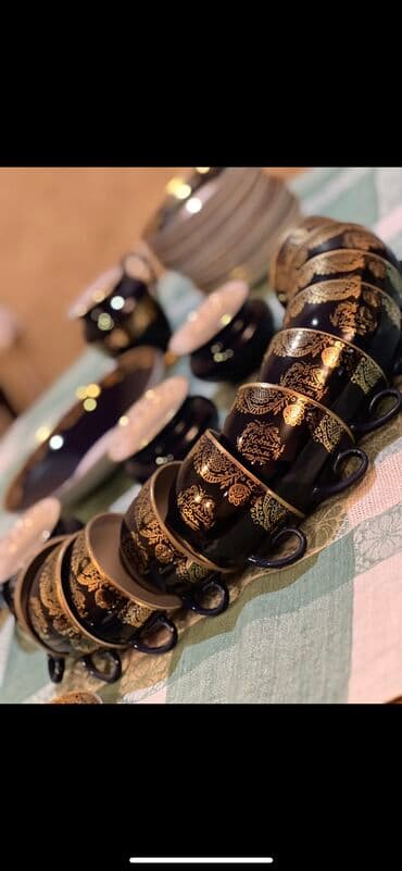 Qab-qacaq dəstləri və servizlər: Çay dəsti, rəng - Göy, Kobalt, 12 nəfərlik, Rusiya — 2