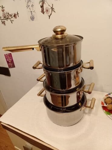 mantı qazanı: Qazan, rəng - Ağ, Paslanmayan polad — 2