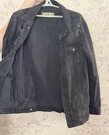 Qara cins pencəklər - Model: klassik denim gödəkcə, düyməli ön hissə — 2
